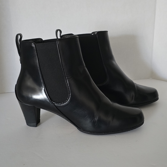 Bally Switzerland Black Leather Ankle Boots Size 6.5 - Picture 1 of 12